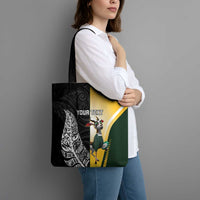 New Zealand and South Africa Rugby Custom Tote Bag Maori Silver Fern Springbok Together - Polynesian Pride