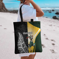 New Zealand and South Africa Rugby Custom Tote Bag Maori Silver Fern Springbok Together - Polynesian Pride