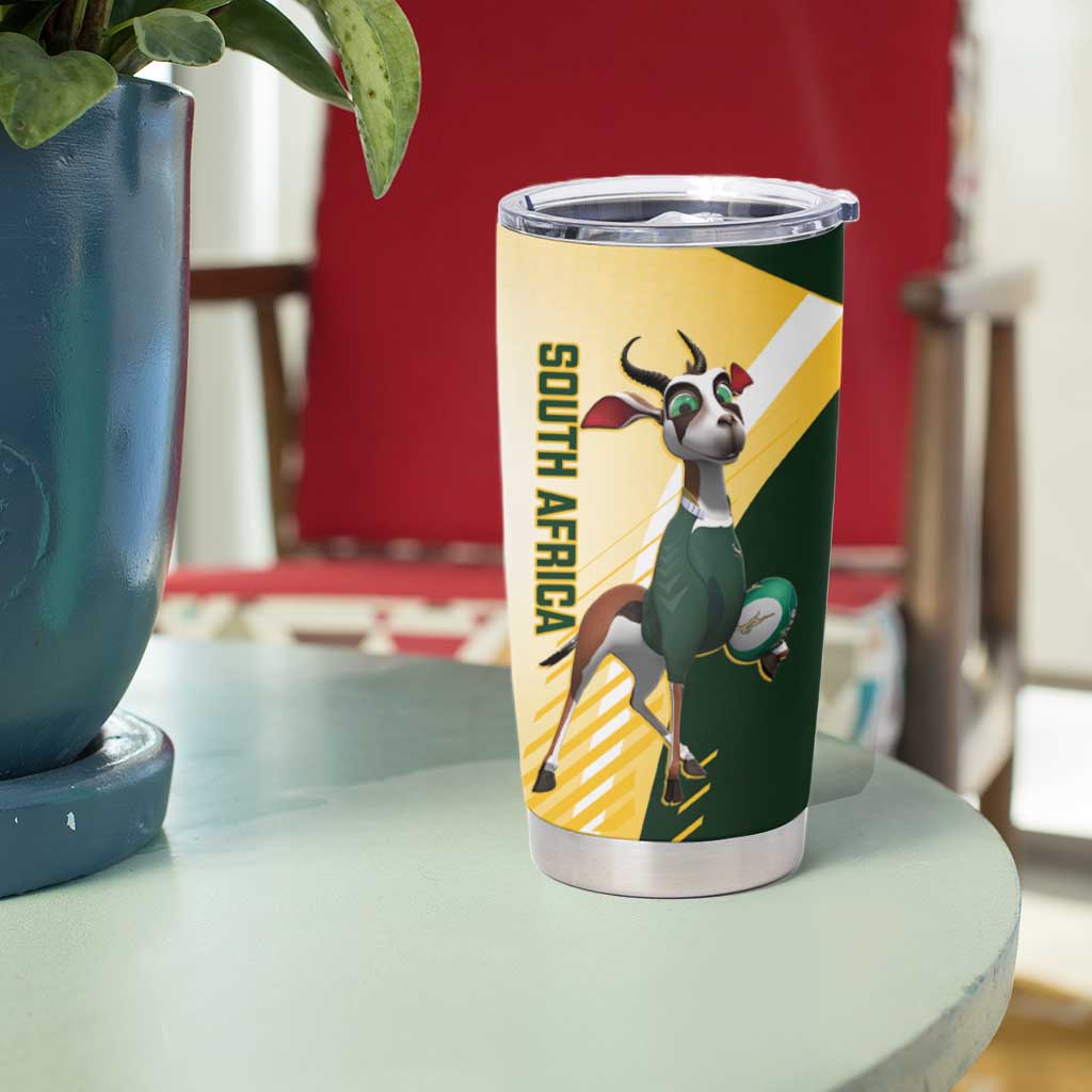 New Zealand and South Africa Rugby Tumbler Cup Maori Silver Fern Springbok Together - Polynesian Pride