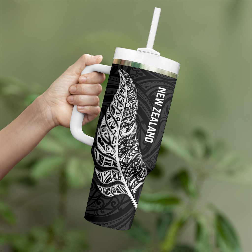 New Zealand and South Africa Rugby Tumbler With Handle Maori Silver Fern Springbok Together - Polynesian Pride