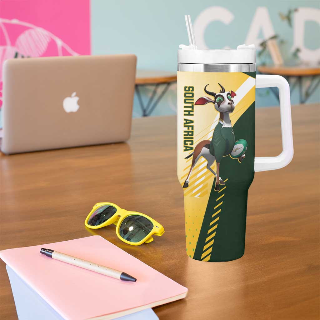 New Zealand and South Africa Rugby Tumbler With Handle Maori Silver Fern Springbok Together - Polynesian Pride