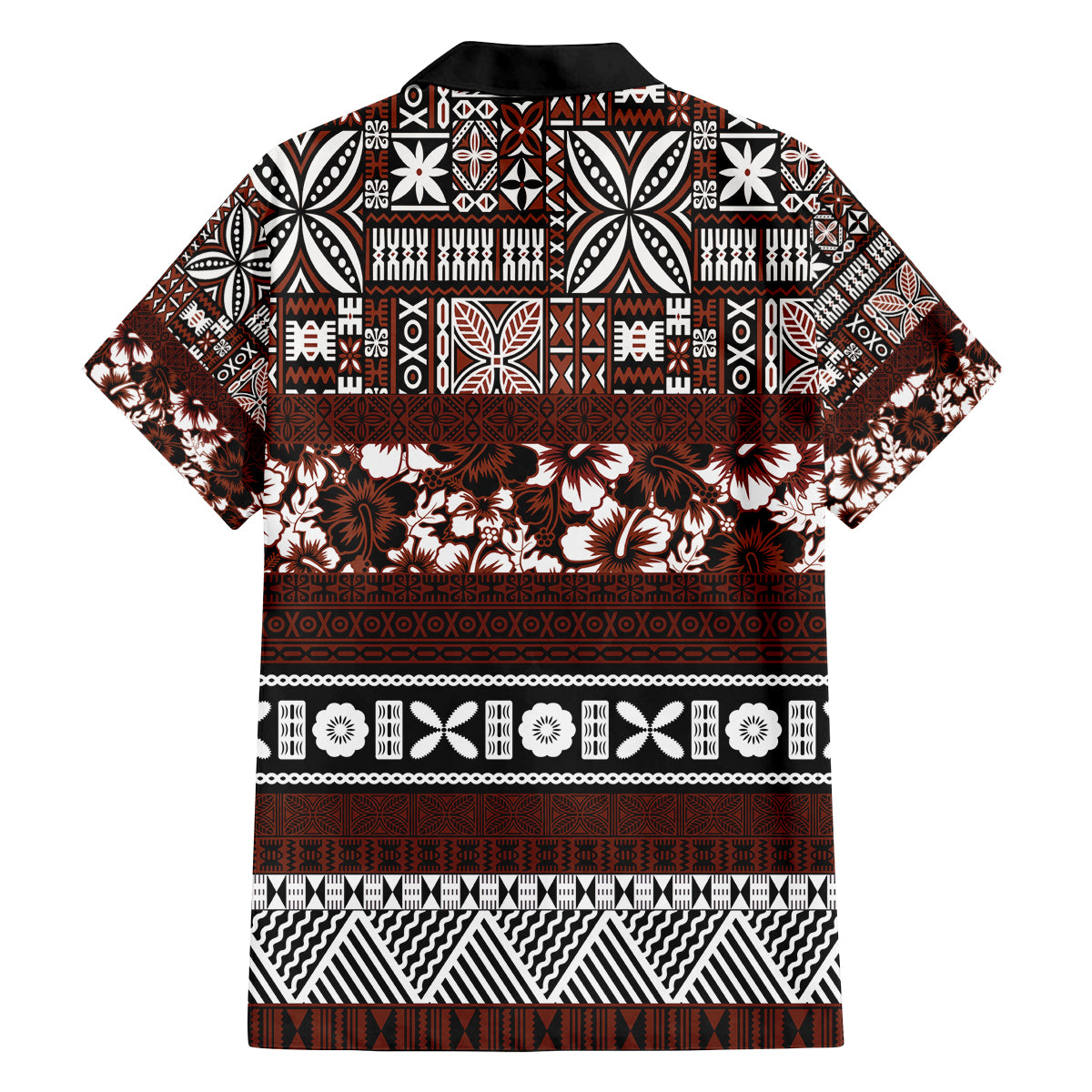 Bula Fiji Family Matching Off Shoulder Long Sleeve Dress and Hawaiian Shirt Fijian Tapa Masi With Hibiscus Flowers LT14 - Polynesian Pride