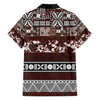 Bula Fiji Hawaiian Shirt Fijian Tapa Masi With Hibiscus Flowers LT14 - Polynesian Pride