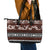 Bula Fiji Leather Tote Bag Fijian Tapa Masi With Hibiscus Flowers LT14 - Polynesian Pride