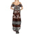 Bula Fiji Summer Maxi Dress Fijian Tapa Masi With Hibiscus Flowers LT14 - Polynesian Pride