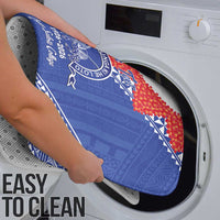 Queen Salote College 100 Years Personalized Bathroom Set Tonga QSC Heilala Lei Blue Ngatu Pattern