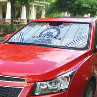 Queen Salote College 100 Years Personalized Auto Sun Shade Tonga QSC Heilala Lei White Ngatu Pattern