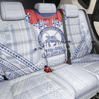 Queen Salote College 100 Years Personalized Back Car Seat Cover Tonga QSC Heilala Lei White Ngatu Pattern