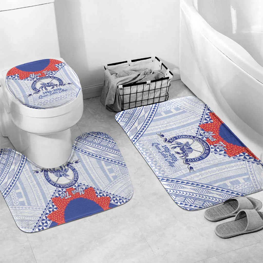 Queen Salote College 100 Years Personalized Bathroom Set Tonga QSC Heilala Lei White Ngatu Pattern