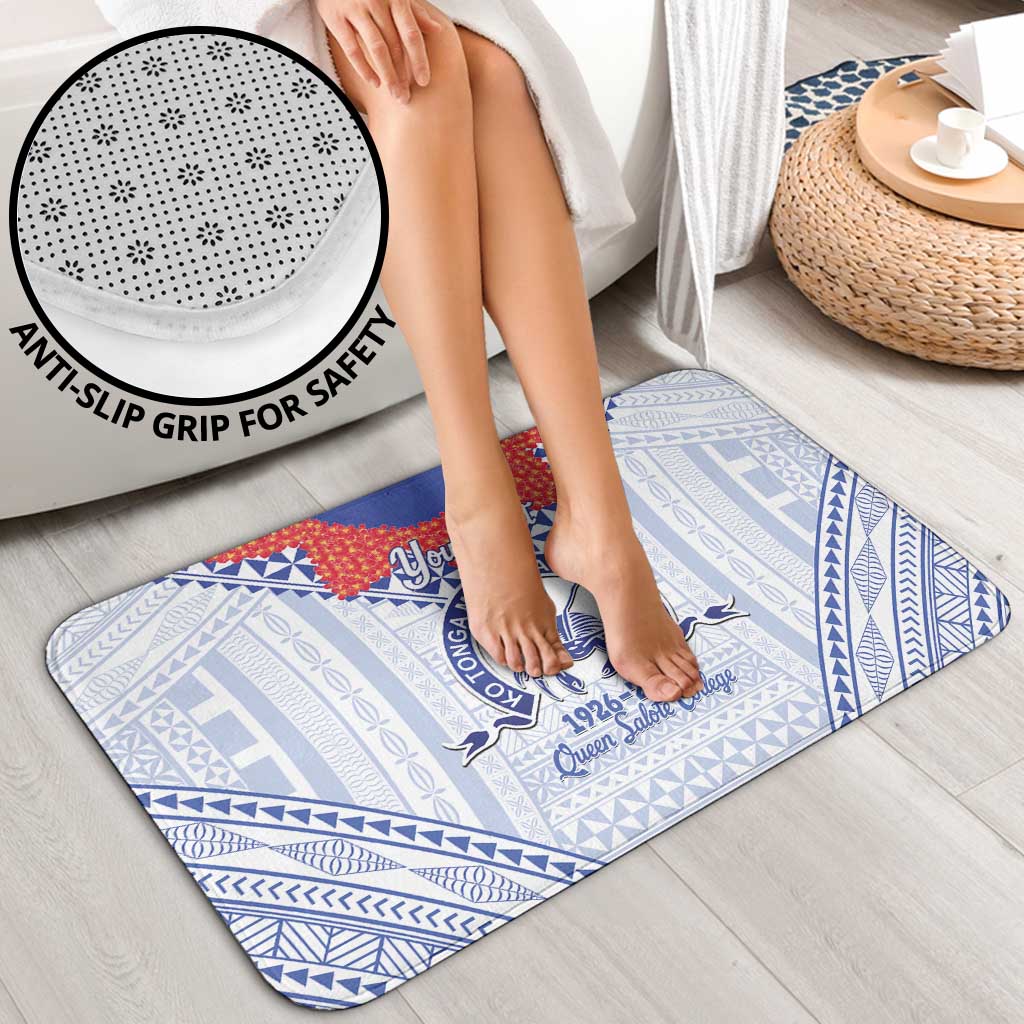 Queen Salote College 100 Years Personalized Bathroom Set Tonga QSC Heilala Lei White Ngatu Pattern