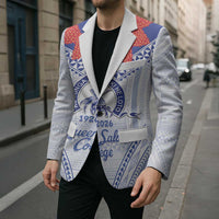 Queen Salote College 100 Years Personalized Blazer Tonga QSC Heilala Lei White Ngatu Pattern