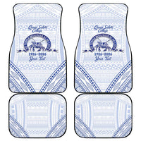 Queen Salote College 100 Years Personalized Car Mats Tonga QSC Heilala Lei White Ngatu Pattern