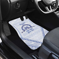 Queen Salote College 100 Years Personalized Car Mats Tonga QSC Heilala Lei White Ngatu Pattern