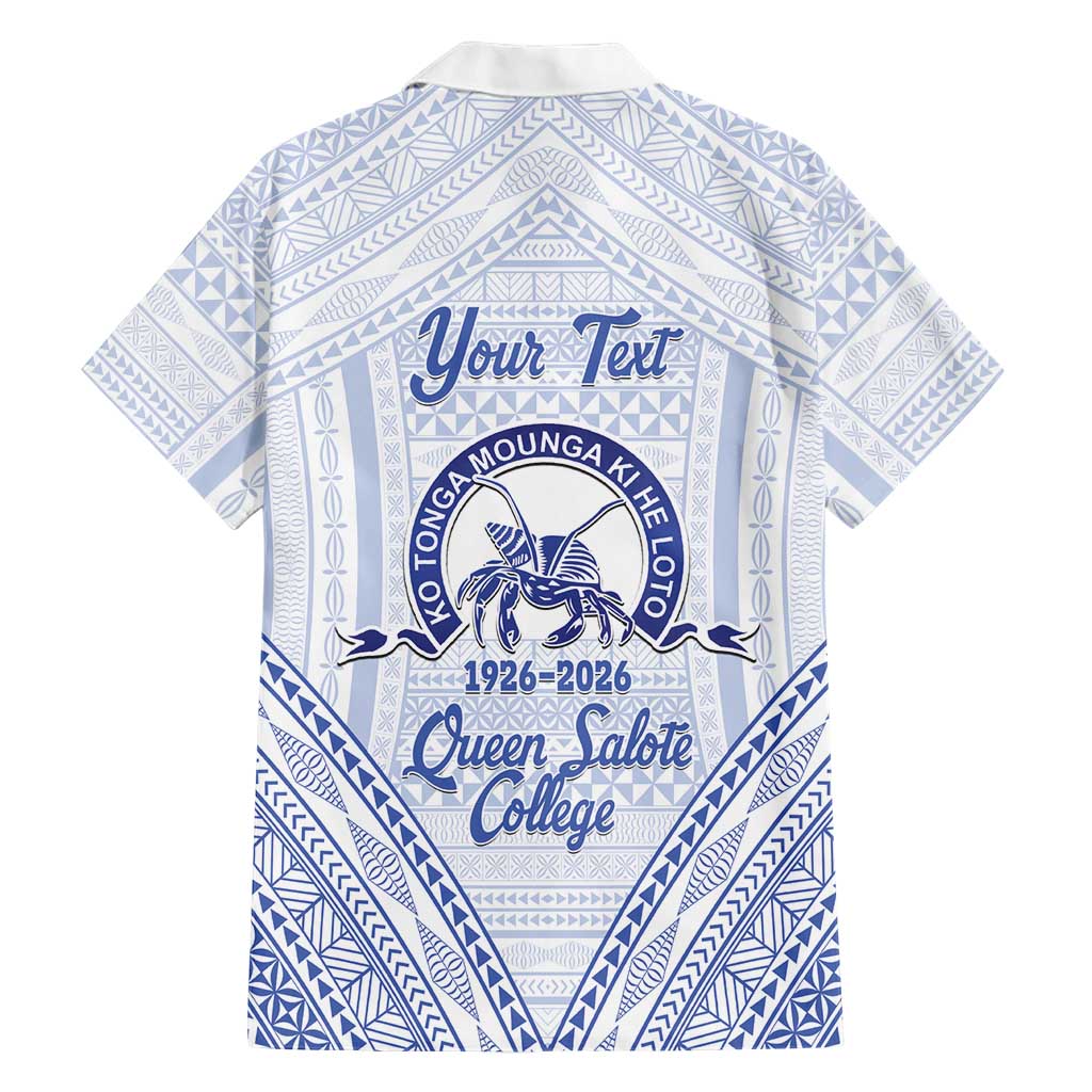 Queen Salote College 100 Years Personalized Family Matching Off The Shoulder Long Sleeve Dress and Hawaiian Shirt Tonga QSC Heilala Lei White Ngatu Pattern