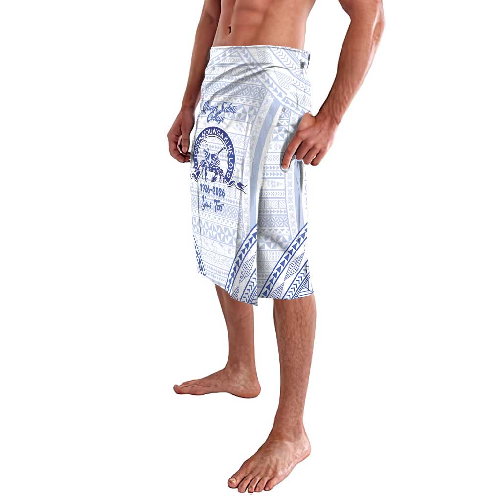 Queen Salote College 100 Years Personalized Lavalava Tonga QSC Heilala Lei White Ngatu Pattern