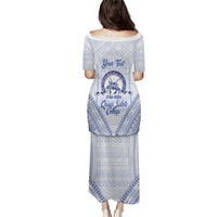 Queen Salote College 100 Years Personalized Puletasi Tonga QSC Heilala Lei White Ngatu Pattern