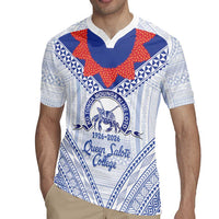Queen Salote College 100 Years Personalized Rugby Jersey Tonga QSC Heilala Lei White Ngatu Pattern