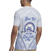 Queen Salote College 100 Years Personalized Rugby Jersey Tonga QSC Heilala Lei White Ngatu Pattern