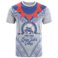 Queen Salote College 100 Years Personalized T Shirt Tonga QSC Heilala Lei White Ngatu Pattern