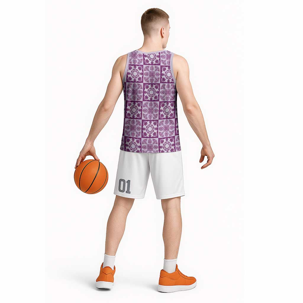 Poni Palaka Quilt Hawaii Basketball Jersey Hawaiian Tropical Monstera Sea Turtle LT14 - Polynesian Pride