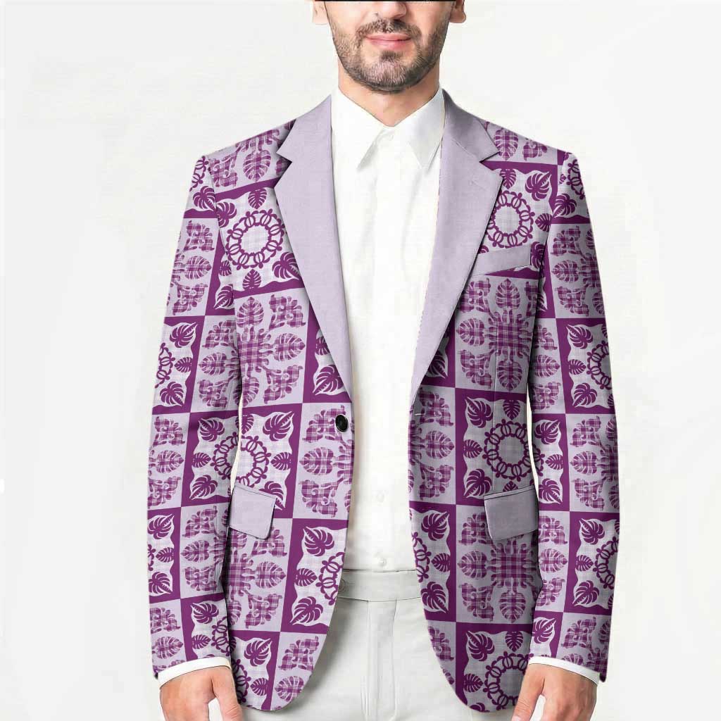 Poni Palaka Quilt Hawaii Blazer Hawaiian Tropical Monstera Sea Turtle