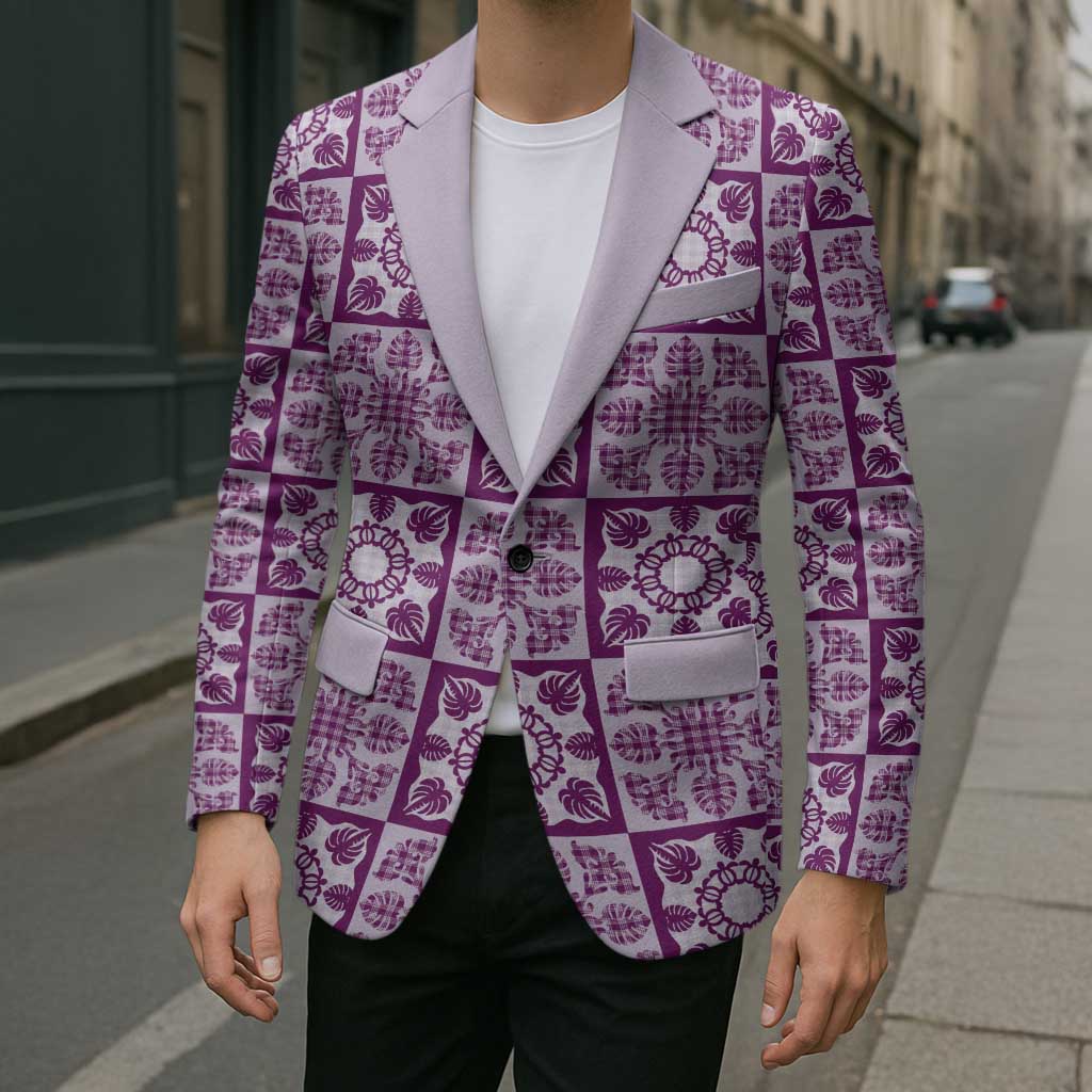 Poni Palaka Quilt Hawaii Blazer Hawaiian Tropical Monstera Sea Turtle