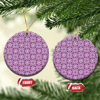 Poni Palaka Quilt Hawaii Ceramic Ornament Hawaiian Tropical Monstera Sea Turtle