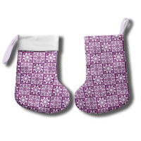 Poni Palaka Quilt Hawaii Christmas Stocking Hawaiian Tropical Monstera Sea Turtle