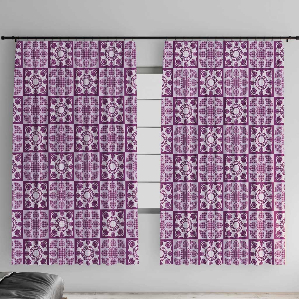 Poni Palaka Quilt Hawaii Window Curtain Hawaiian Tropical Monstera Sea Turtle
