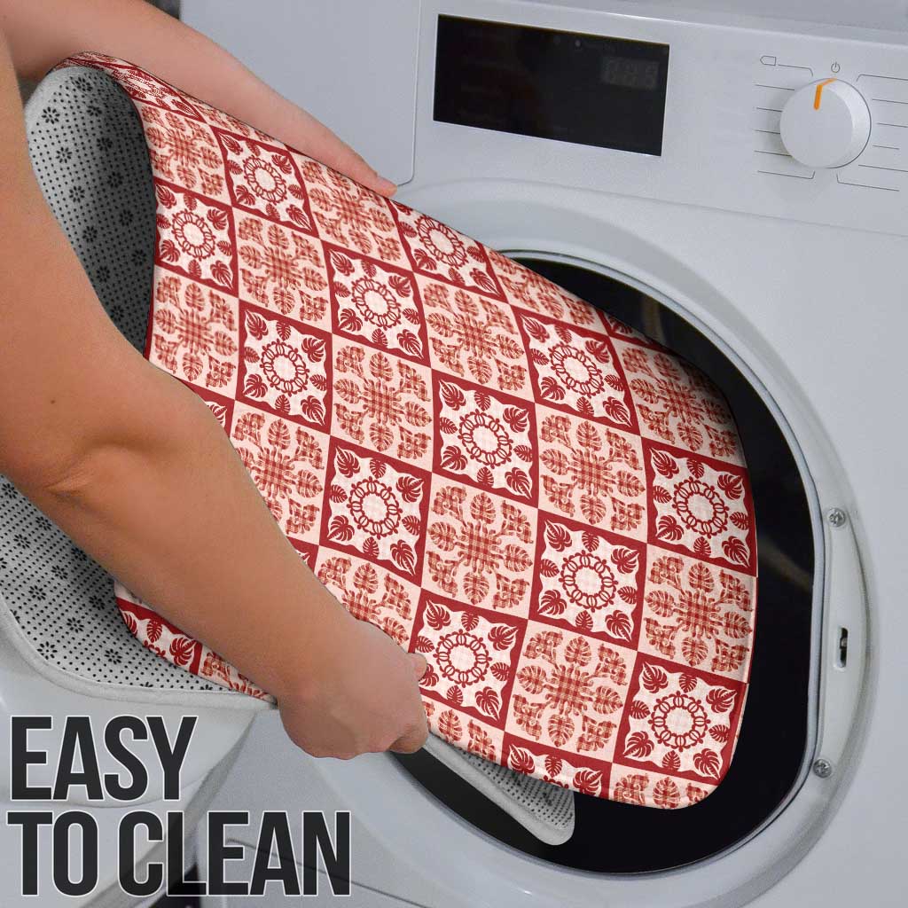 Ulaula Palaka Quilt Hawaii Bathroom Set Hawaiian Tropical Monstera Sea Turtle