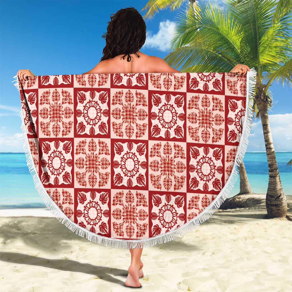 Ulaula Palaka Quilt Hawaii Beach Blanket Hawaiian Tropical Monstera Sea Turtle