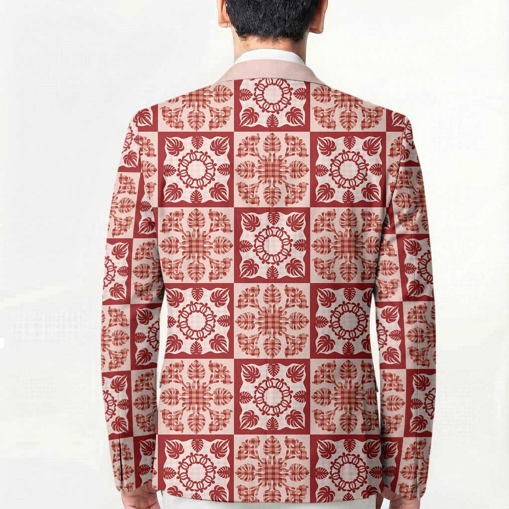 Ulaula Palaka Quilt Hawaii Blazer Hawaiian Tropical Monstera Sea Turtle