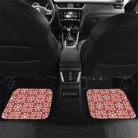 Ulaula Palaka Quilt Hawaii Car Mats Hawaiian Tropical Monstera Sea Turtle LT14 Set 2pcs - Back Red - Polynesian Pride