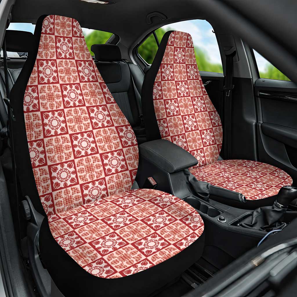 Ulaula Palaka Quilt Hawaii Car Seat Cover Hawaiian Tropical Monstera Sea Turtle
