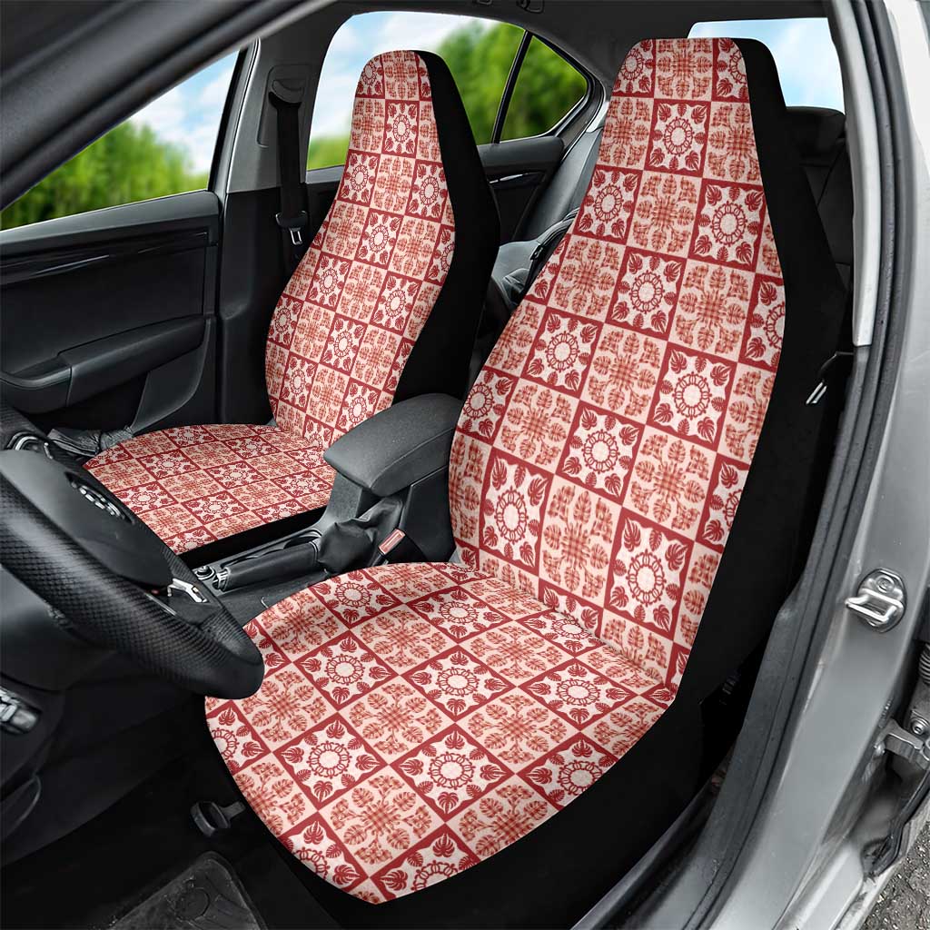 Ulaula Palaka Quilt Hawaii Car Seat Cover Hawaiian Tropical Monstera Sea Turtle
