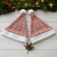 Ulaula Palaka Quilt Hawaii Christmas Santa Hat Hawaiian Tropical Monstera Sea Turtle
