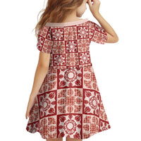 Ulaula Palaka Quilt Hawaii Family Matching Long Sleeve Bodycon Dress and Hawaiian Shirt Hawaiian Tropical Monstera Sea Turtle