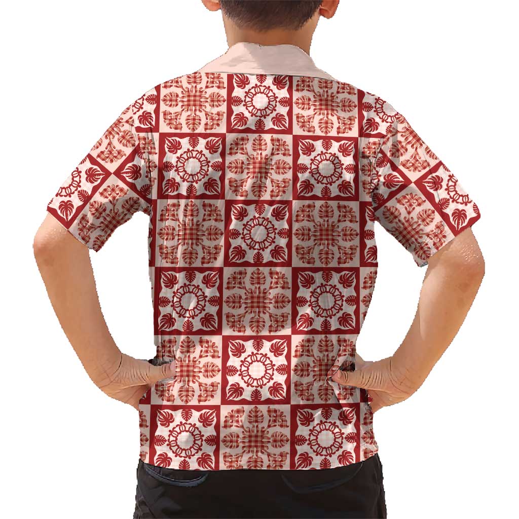Ulaula Palaka Quilt Hawaii Family Matching Puletasi and Hawaiian Shirt Hawaiian Tropical Monstera Sea Turtle LT14 - Polynesian Pride