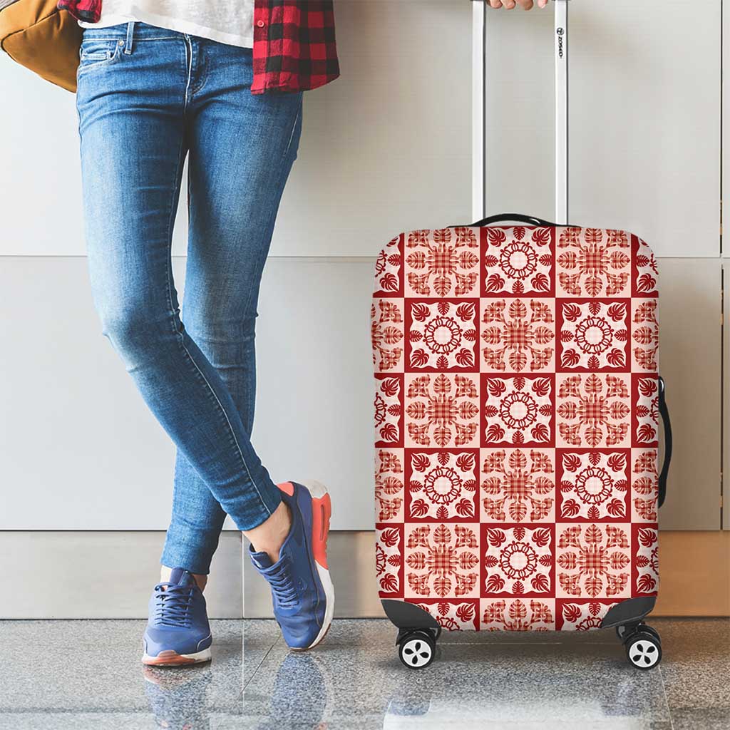 Ulaula Palaka Quilt Hawaii Luggage Cover Hawaiian Tropical Monstera Sea Turtle LT14 - Polynesian Pride