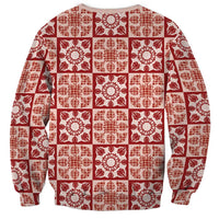 Ulaula Palaka Quilt Hawaii Sweatshirt Hawaiian Tropical Monstera Sea Turtle