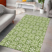Omaomao Palaka Quilt Hawaii Area Rug Hawaiian Tropical Monstera Sea Turtle