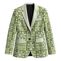 Omaomao Palaka Quilt Hawaii Blazer Hawaiian Tropical Monstera Sea Turtle LT14 Unisex Green - Polynesian Pride