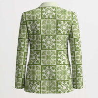 Omaomao Palaka Quilt Hawaii Blazer Hawaiian Tropical Monstera Sea Turtle LT14 - Polynesian Pride
