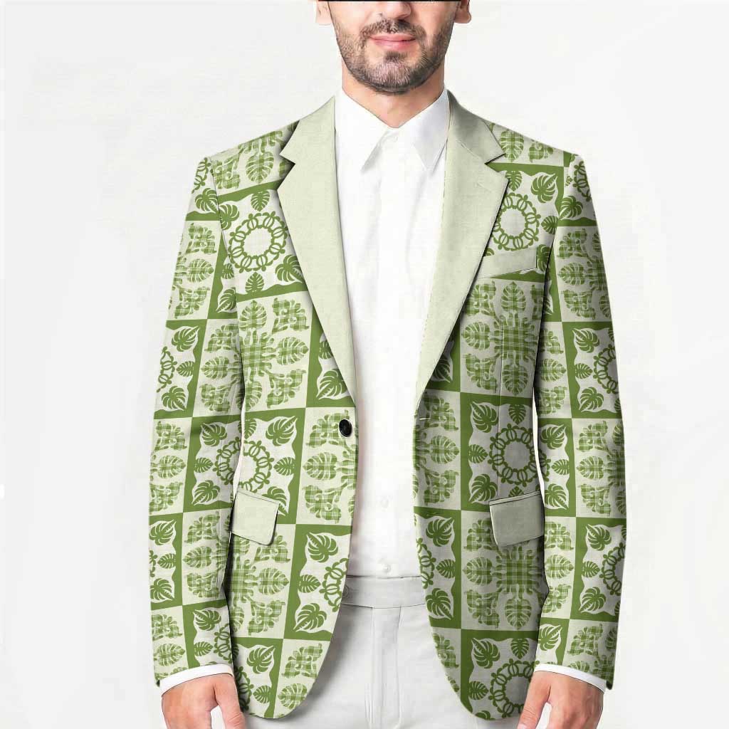 Omaomao Palaka Quilt Hawaii Blazer Hawaiian Tropical Monstera Sea Turtle LT14 - Polynesian Pride