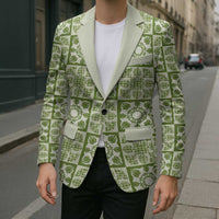 Omaomao Palaka Quilt Hawaii Blazer Hawaiian Tropical Monstera Sea Turtle LT14 - Polynesian Pride