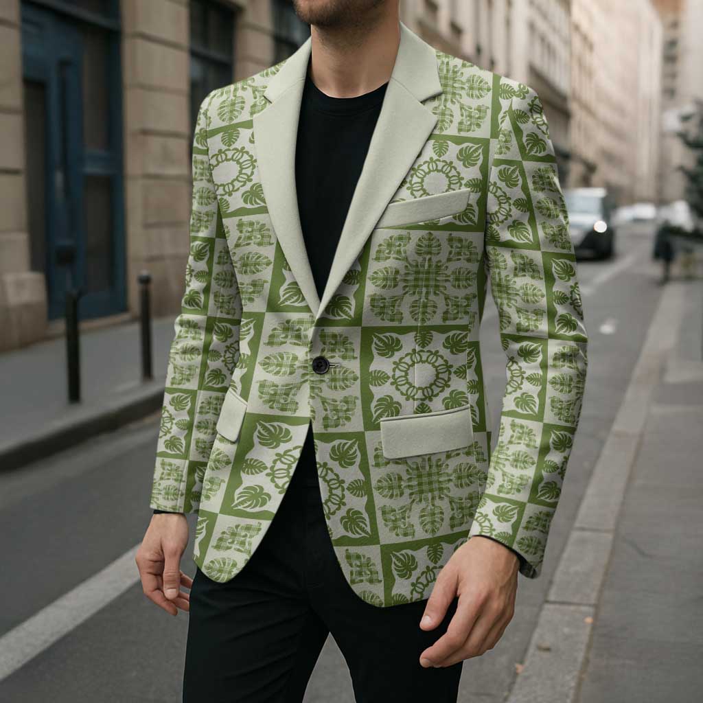 Omaomao Palaka Quilt Hawaii Blazer Hawaiian Tropical Monstera Sea Turtle LT14 - Polynesian Pride