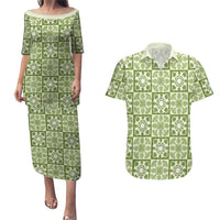 Omaomao Palaka Quilt Hawaii Couples Matching Puletasi and Hawaiian Shirt Hawaiian Tropical Monstera Sea Turtle