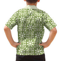 Omaomao Palaka Quilt Hawaii Family Matching Off Shoulder Short Dress and Hawaiian Shirt Hawaiian Tropical Monstera Sea Turtle
