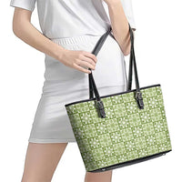Omaomao Palaka Quilt Hawaii Leather Tote Bag Hawaiian Tropical Monstera Sea Turtle LT14 - Polynesian Pride