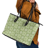 Omaomao Palaka Quilt Hawaii Leather Tote Bag Hawaiian Tropical Monstera Sea Turtle LT14 - Polynesian Pride